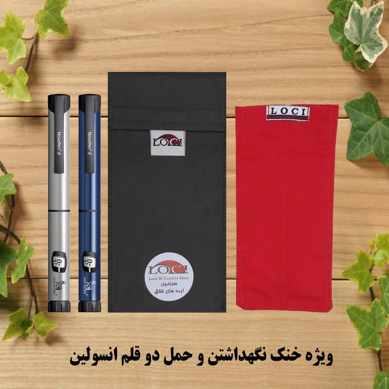 کیف خنک نگهدارنده انسولین لوک آی مدل 2 قلم کد 01 مجموعه 2 عددی