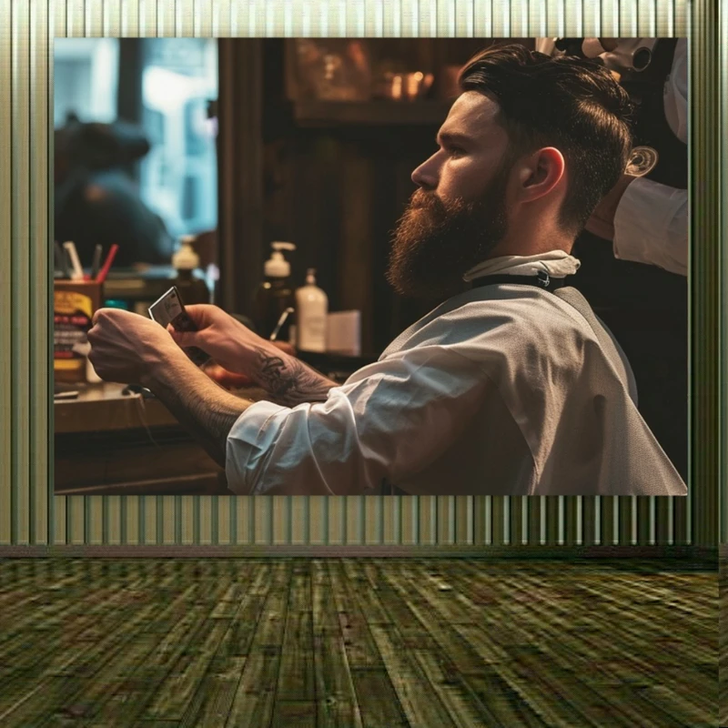 پوستر پارچه ای طرح آرایشگاه مردانه کد FP104479