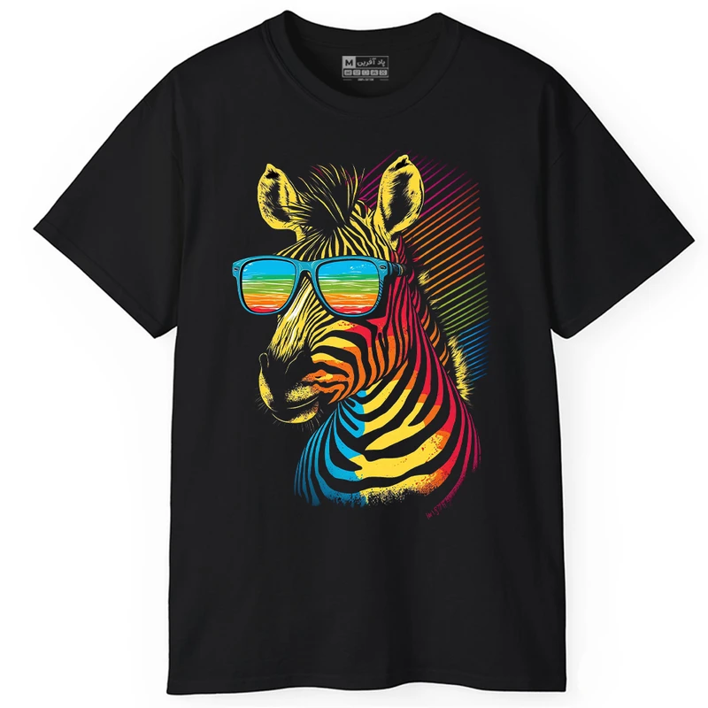 تی‌شرت آستین کوتاه مردانه پاد آفرین مدل گورخر کد PT870