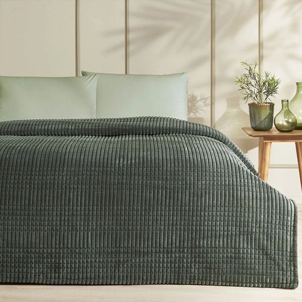 پتو ازدیلک مدل Piramit Haki سایز 220×220 سانتی متر