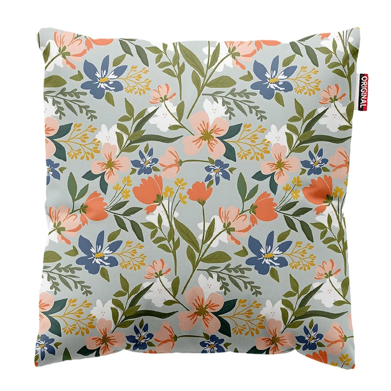 کوسن پاد آفرین مدل مینیمال طرح گل و برگ کد PK403219 سایز 40*40 سانتی متر