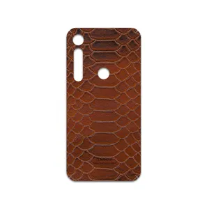 MAHOOT Brown-Snake-Leather Cover Sticker for motorola One Vision Plus