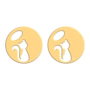 گوشواره طلا 18 عیار زنانه فرشته مدل طرح گربه WEL-000425  
