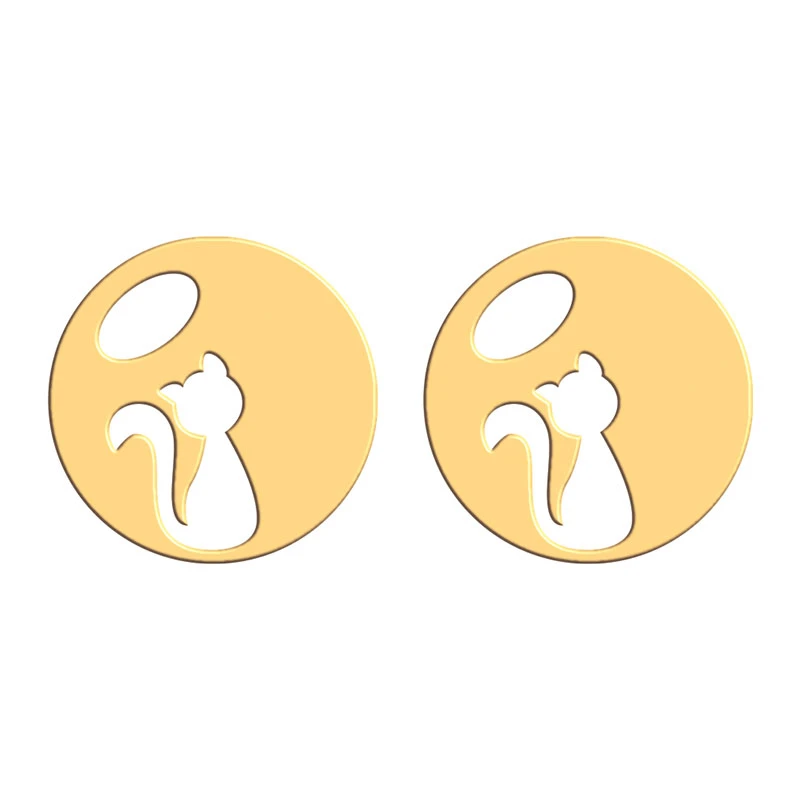 گوشواره طلا 18 عیار زنانه فرشته مدل طرح گربه WEL-000425  