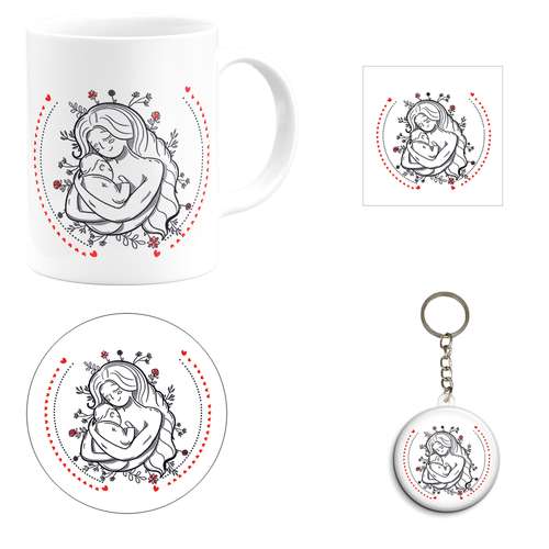 ست هدیه ماگ طرح روز مادر کد M3