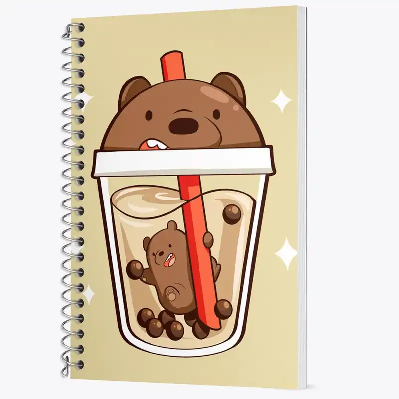 دفتر زبان 50 برگ خندالو مدل دو خط طرح انیمیشن سه خرس کله پوک کد 27654