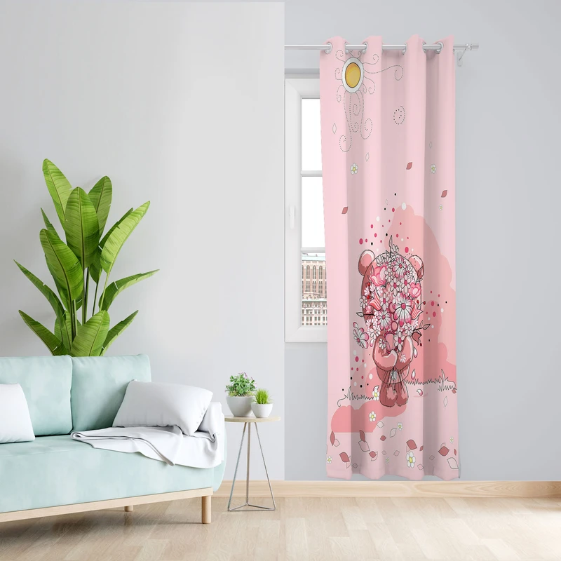  پرده مدل اتاق کودک دخترانه مخمل پانچی کد 1177 سایز 140x200 سانتی متر