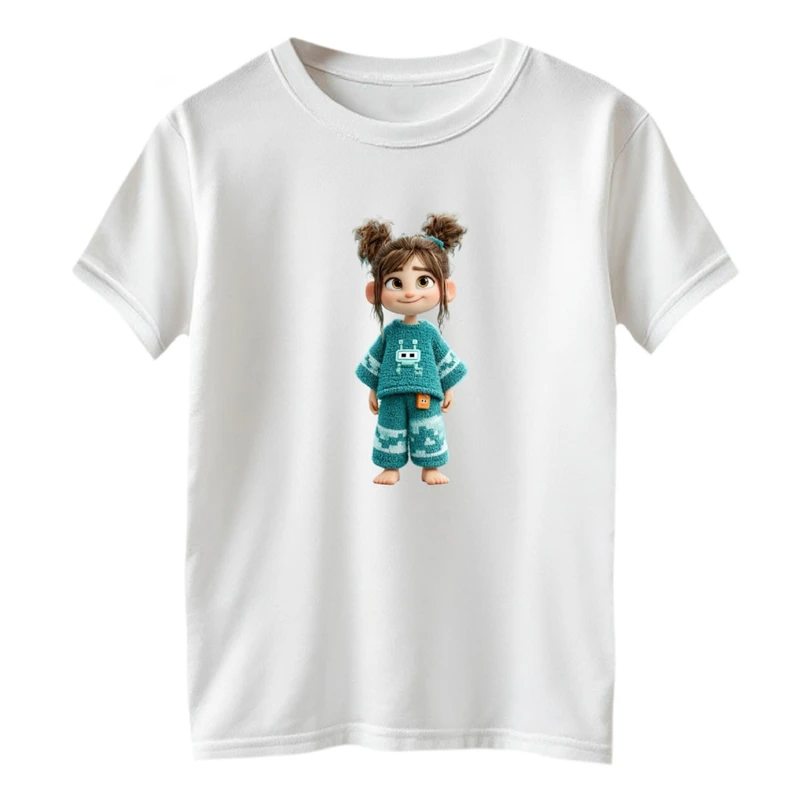 تی شرت آستین کوتاه یقه گرد بچگانه مدل دخترک کد 2