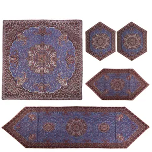 ست 5 تکه رومیزی ترمه طرح شبستان مدل P45-01