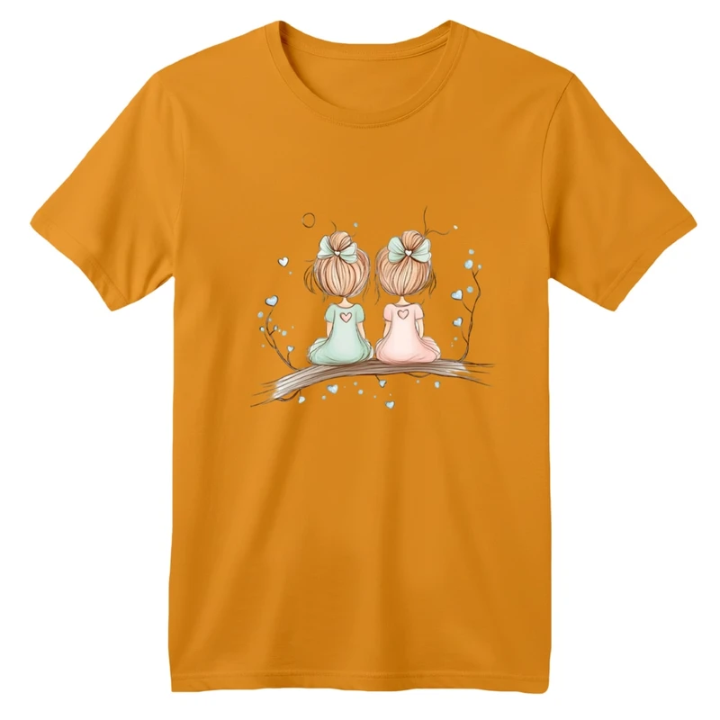 تی شرت آستین کوتاه بچگانه مدل دخترک و شاخه