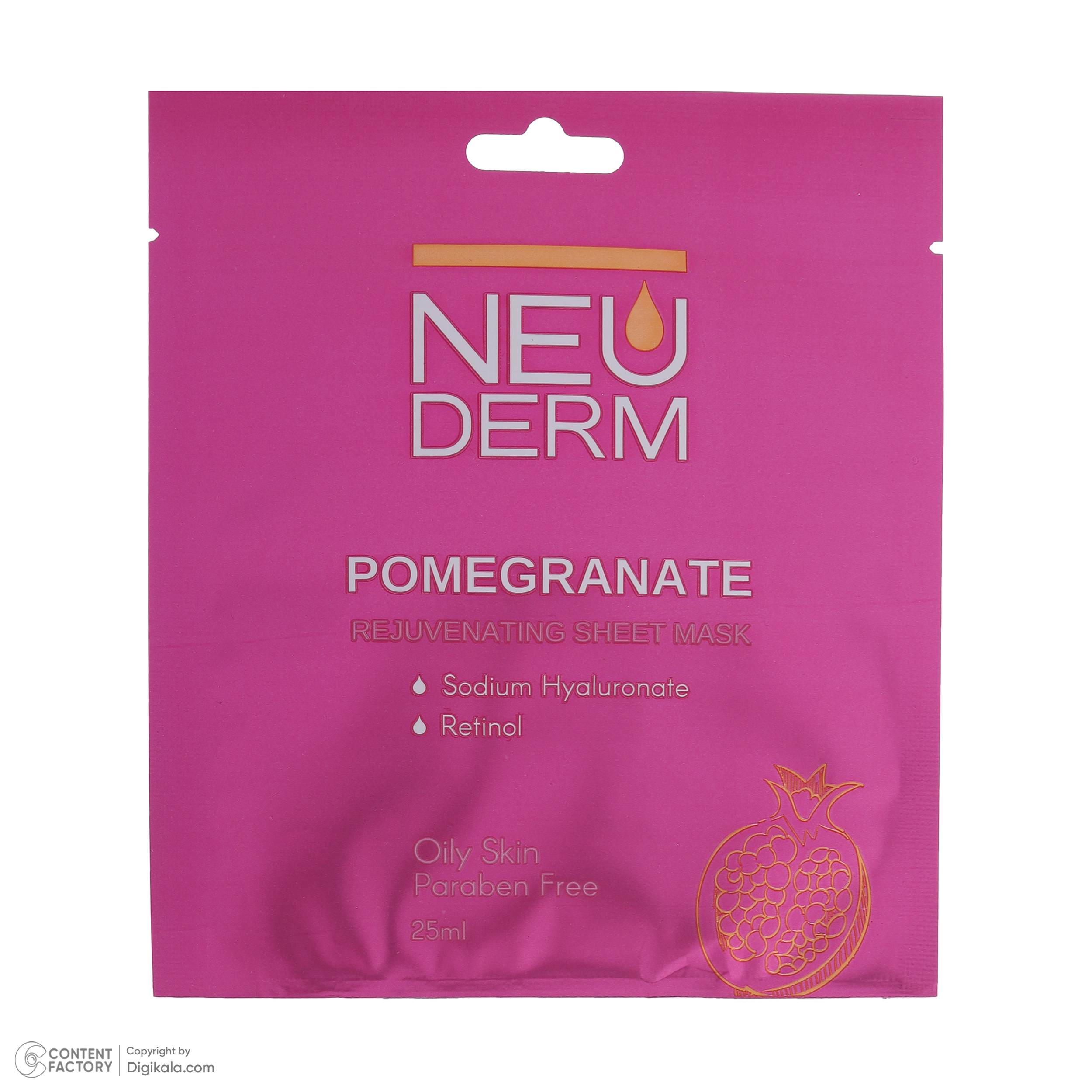 ماسک صورت نئودرم مدل Pomegranate حجم 25 میلی لیتر