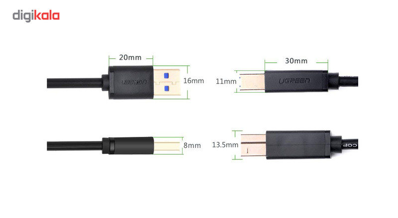 کابل 3.0 USB پرینتر یوگرین مدل US210-10372 طول 2 متر 1
