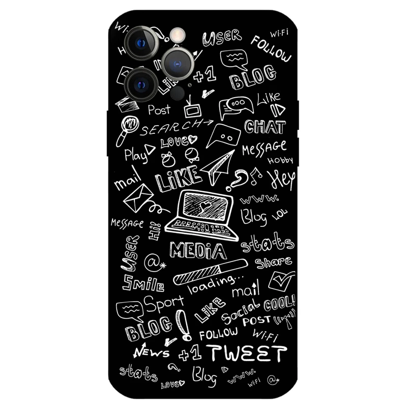کاور مگافون طرح رسانه های اجتماعی مدل 1898 مناسب برای گوشی موبایل اپل iPhone 12 Pro Max