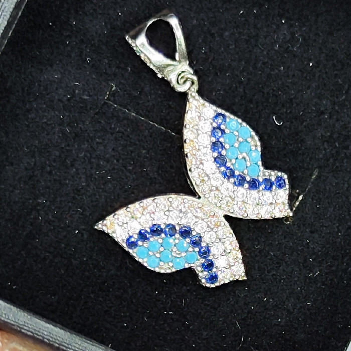 آویز گردنبند نقره زنانه نقره جات بافندگان مدل پروانه کد 52 آویز گردنبند نقره زنانه نقره جات بافندگان مدل پروانه کد 52