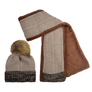 ست کلاه و شال گردن بافتنی بچگانه مدل P6694