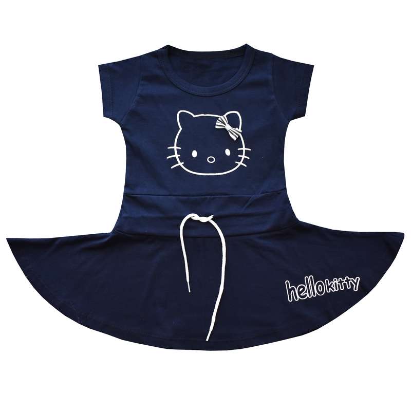 پیراهن دخترانه مدل کیتی رنگ سرمه ای