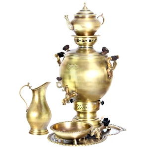 سرویس سماور گازی آریان طرح ساده کد 17020007 ظرفیت 6 لیتر