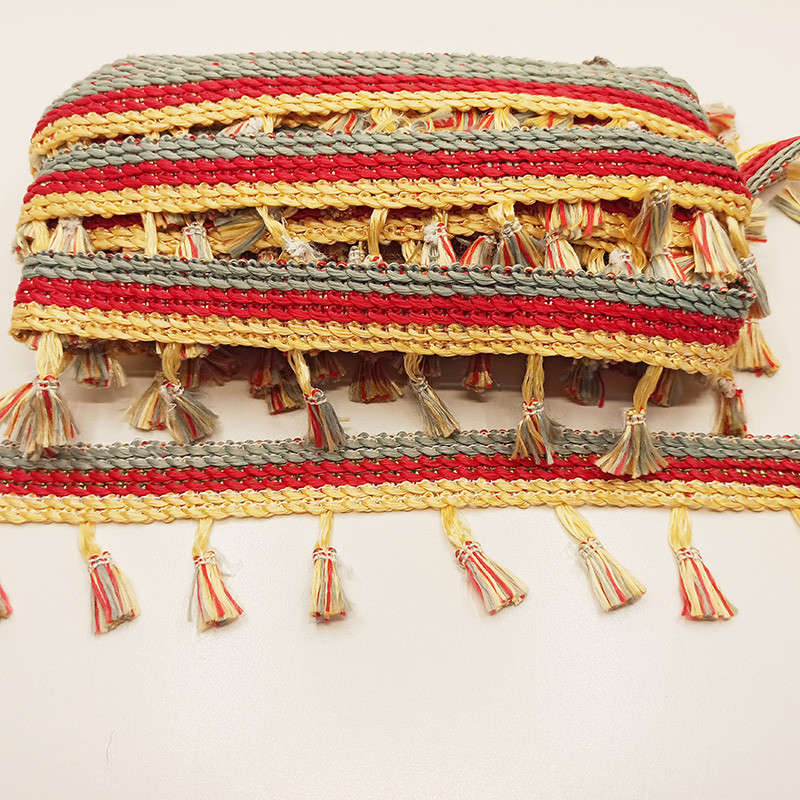 نوار یراق مدل منگوله سه رنگ 053 طول یک متر