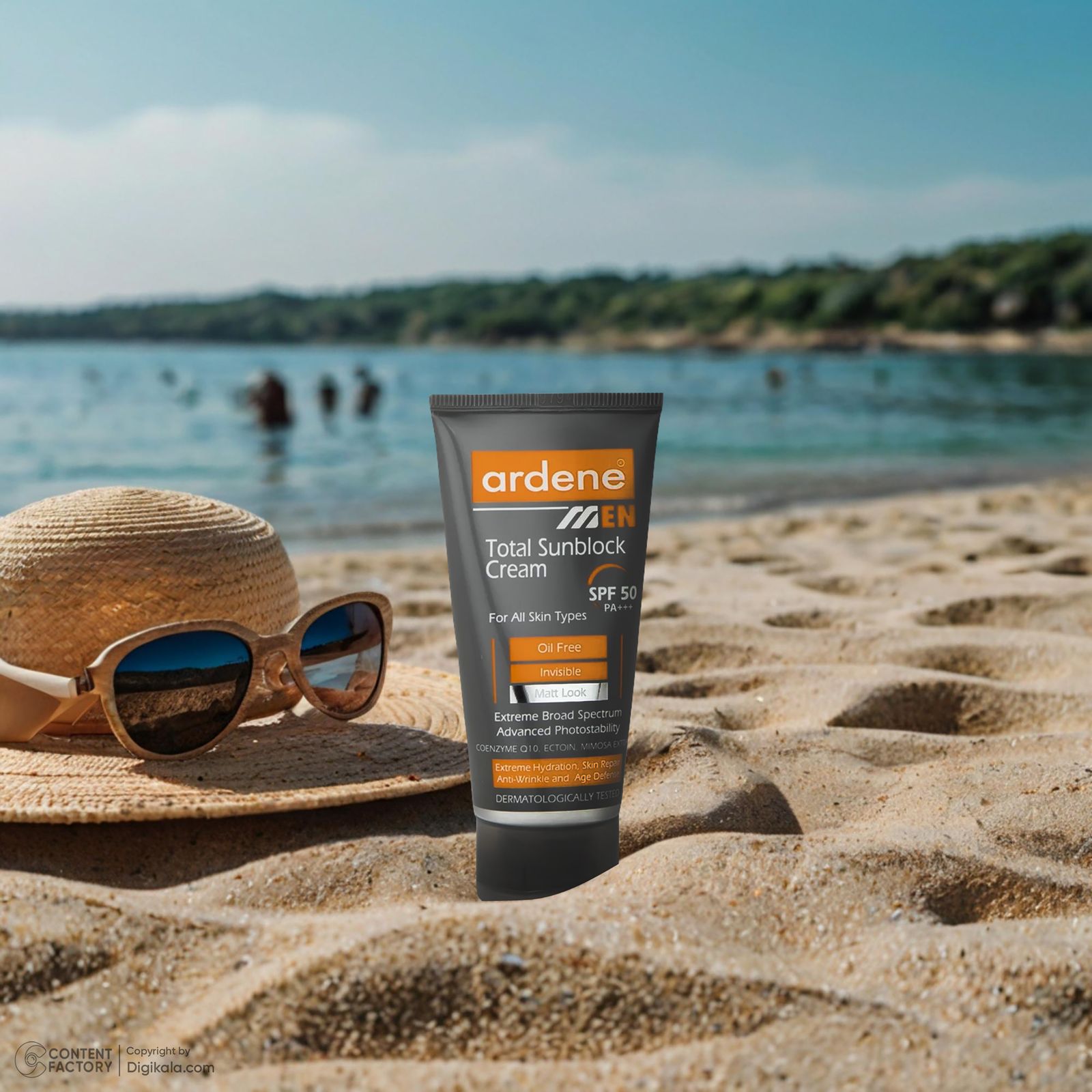 کرم ضد آفتاب بدون رنگ آردن SPF50 مدل Total Sun Block محافظ UVA ،UVB و +++PA، ضد چروک، ضد پیری، ضد آب، ضد حساسیت مناسب انواع پوست وزن 50 گرم -  - 3