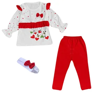 ست 3 تکه لباس راحتی دخترانه مدل یلدا