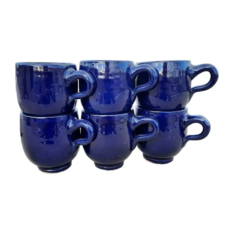 لیوان سفالی مدل الماس بسته 6 عددی