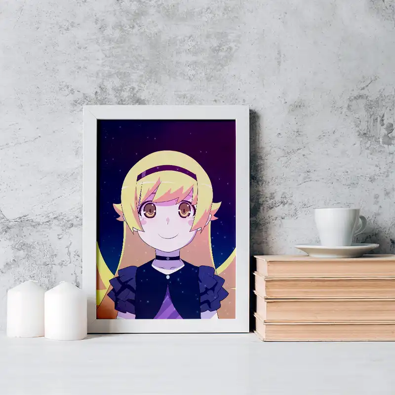 تابلو خندالو مدل شینوبو اوشینو انیمه مونوگاتاری کد 16193