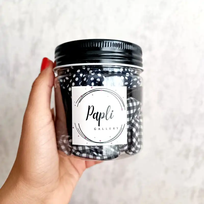 کش مو زنانه مدل اسکرانچی پاپلی بسته 9 عددی