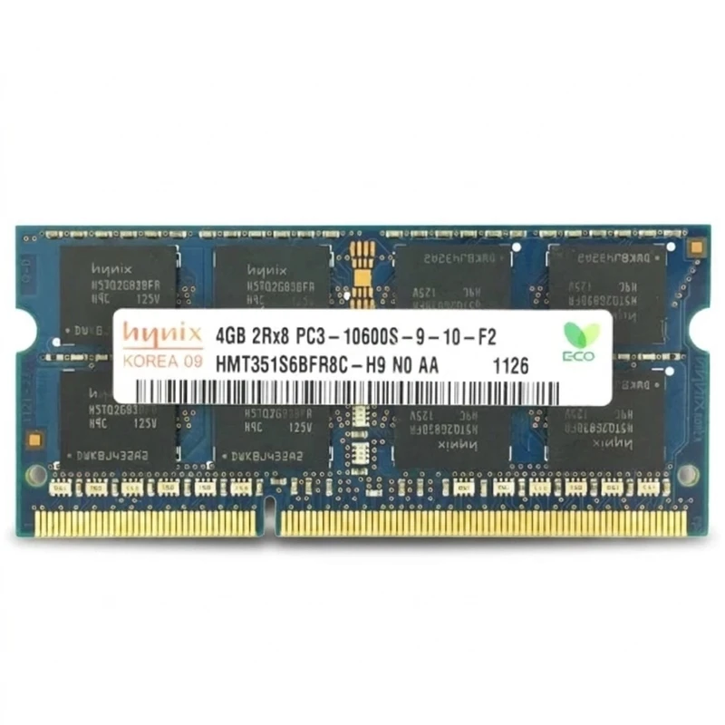رم لپ‌تاپ 4 گیگابایت DDR3 تک کاناله 1333 مگاهرتز CL9 هاینیکس مدل PC3-10600s SO-DIMM