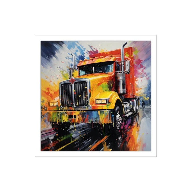 تابلو نوری بکلیت طرح ماشین سنگین تریلی مدل W-MID-16138