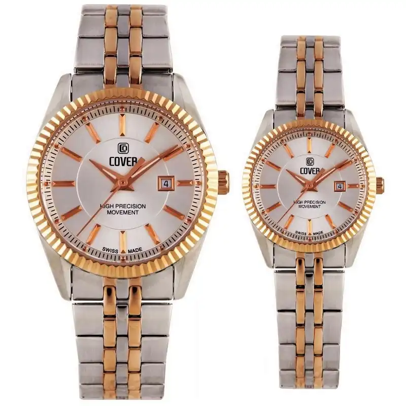 ست ساعت مچی عقربه ای زنانه و مردانه کاور مدل CO500.07 CO501.07