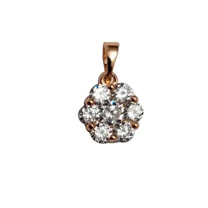 آویز گردنبند زنانه ژوپینگ مدل گل نگین دار کد 01