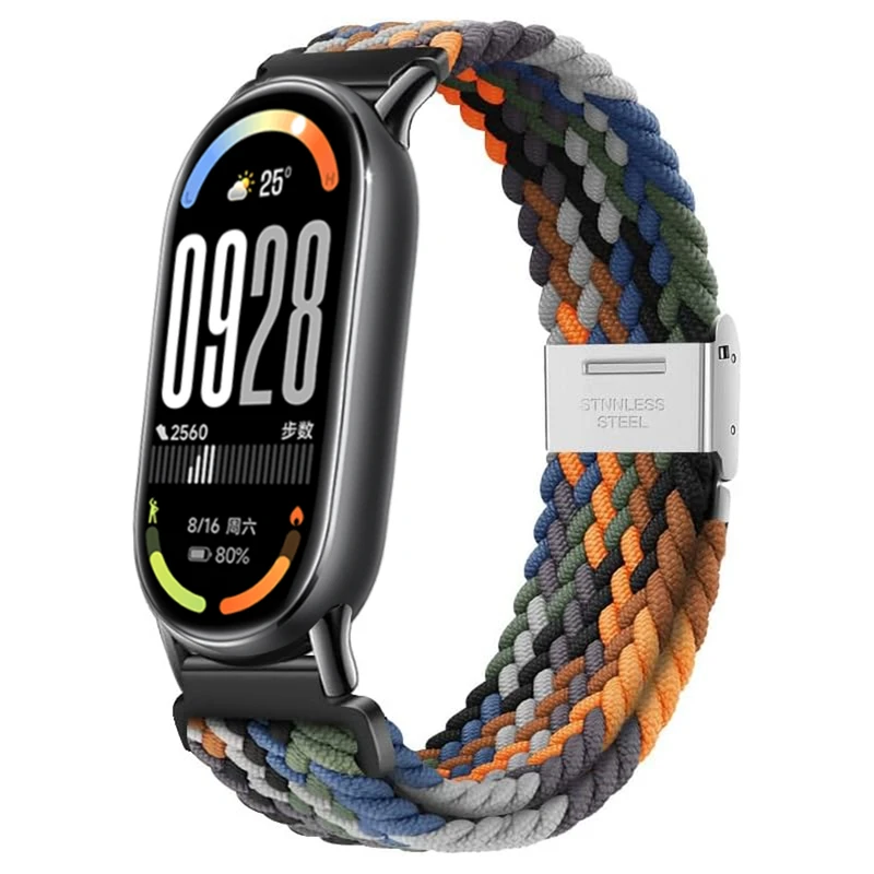 بند اسپریگ مدل Braided SGK مناسب برای ساعت هوشمند شیائومی Mi band 8 / 9 / 10 (12mm)