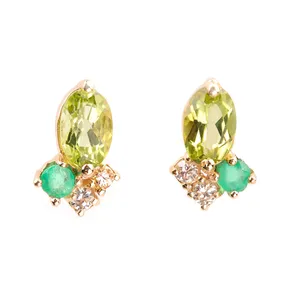 گوشواره طلا 18 عیار جواهرات ژوپی یر مدل N13