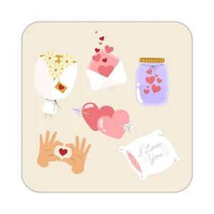 زیر لیوانی کاکتی طرح عاشقانه مدل mp38113