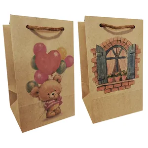 ساک هدیه مدل کادوهای رنگی مجموعه 2 عددی