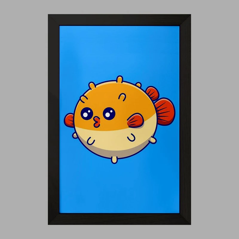 تابلو خندالو مدل حیوانات بامزه ماهی بادکنکی کد 29640