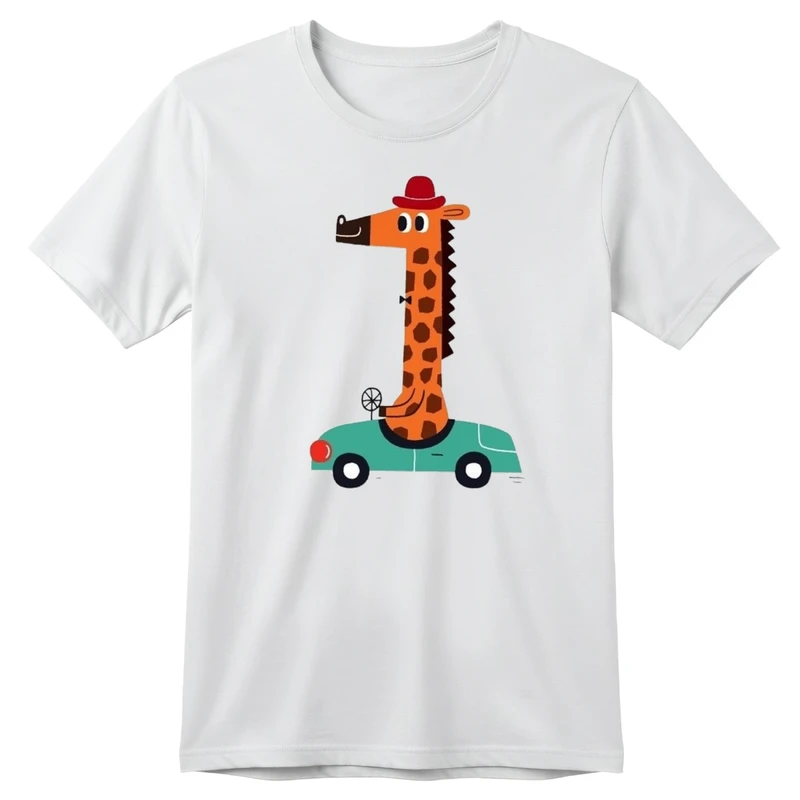 تی‌شرت آستین کوتاه بچگانه مدل آقای زرافه کد p1 