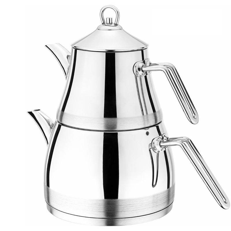 کتری قوری ابرون مدل Alya کد 405 با گنجایش 2.7 لیتر به همراه ست سه عددی اردورخوری