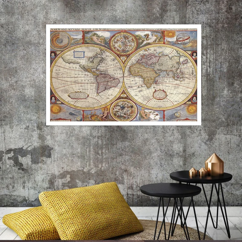 تابلو بکلیت طرح نقشه جهان مدل W-S4668