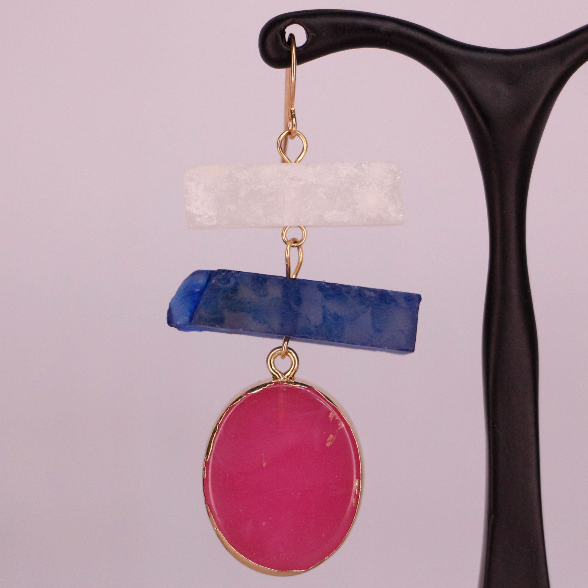 گوشواره زنانه مدل سنگ نمک کد 89001