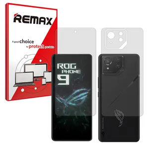 Remax Resistant model transparent screen protector suitable for Asus ROG Phone 9 mobile phone along with the back protector