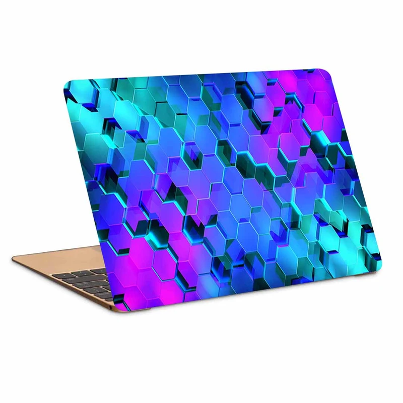 استیکر لپ تاپ طرح hexagons rendering light کد N-292 مناسب برای لپ تاپ 15.6 اینچ