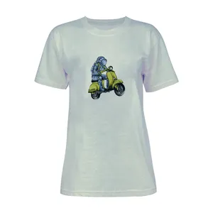 تی شرت آستین کوتاه زنانه مدل موتور فضایی کد L111 رنگ طوسی