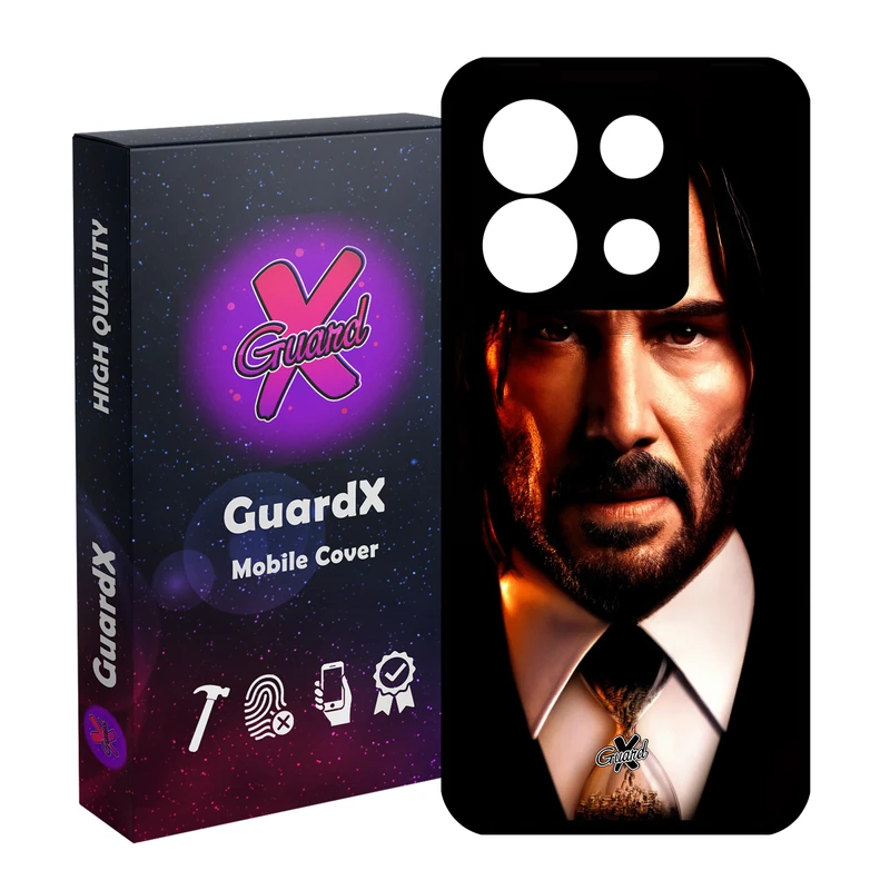 کاور گارد ایکس طرح جان ویک مدل Glass10573 مناسب برای گوشی موبایل شیائومی Redmi Note 13 5G