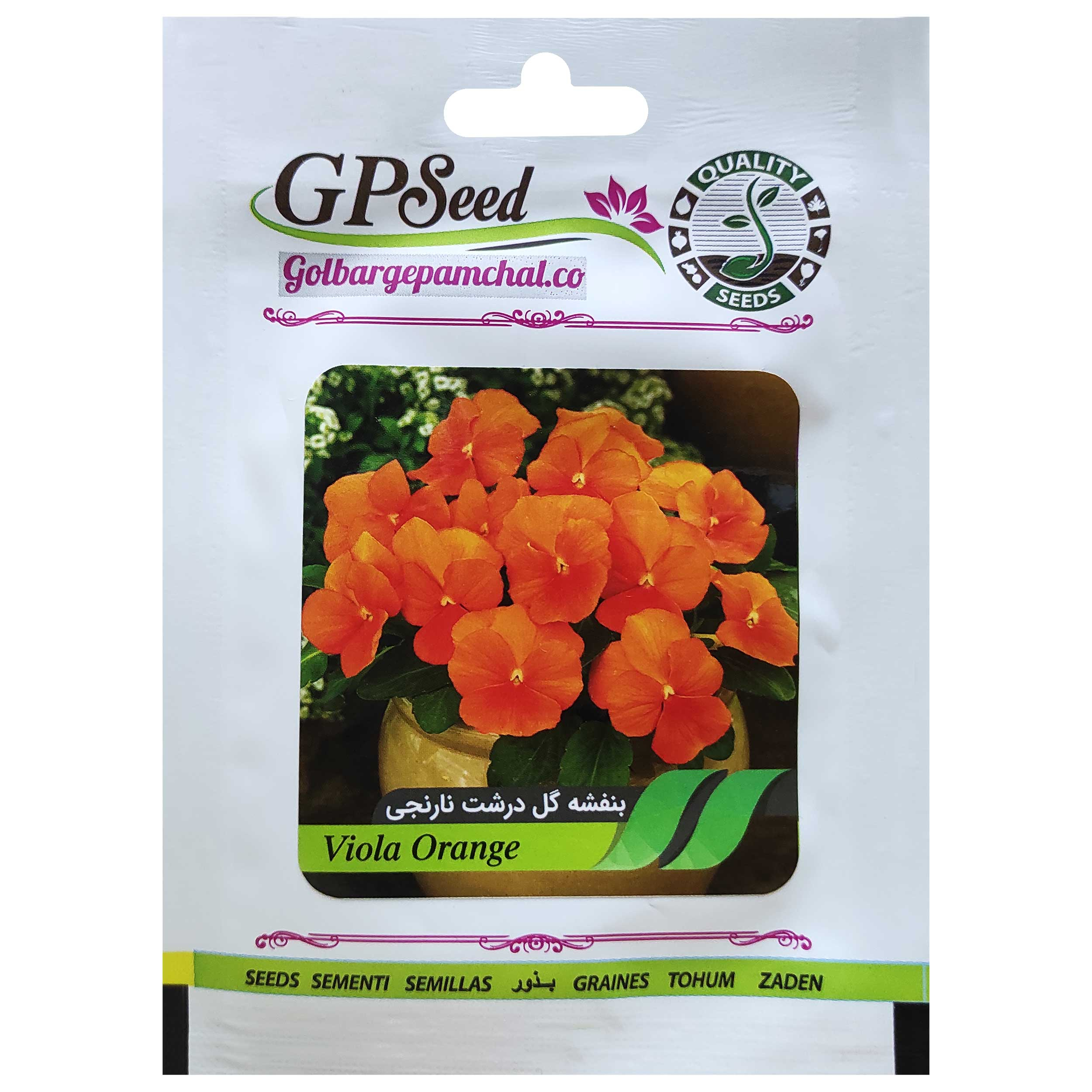 بذر گل بنفشه گل درشت نارنجی گلبرگ پامچال کد GPF-238
