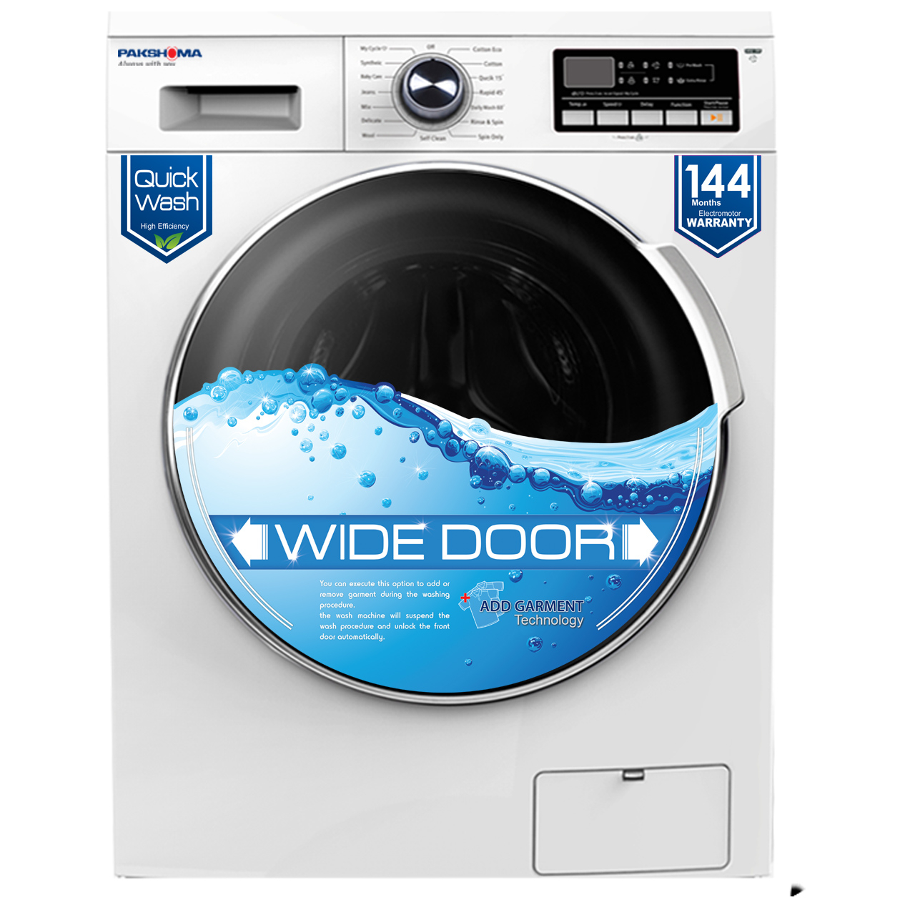 ماشین لباسشویی پاکشوما مدل WFU-80412 با ظرفیت 8 کیلوگرم