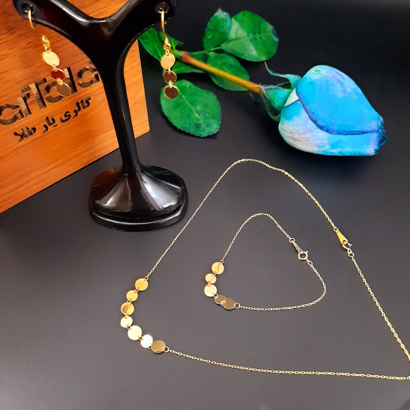 نیم ست طلا 18 عیار زنانه گالری یارطلا مدل پولک کد NS42