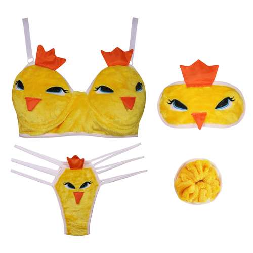 ست شورت و سوتین زنانه مدل 3684-1002 رنگ زرد به همراه کش مو و چشم بند خواب