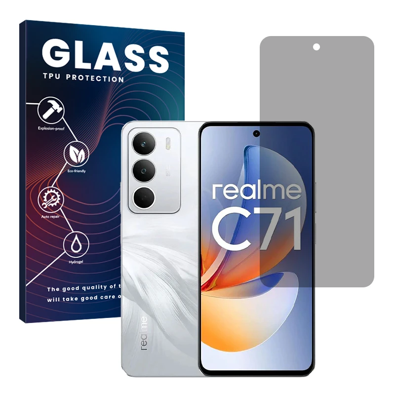 محافظ صفحه نمایش حریم شخصی گلس مدل Resistant مناسب برای گوشی موبایل ریلمی C71