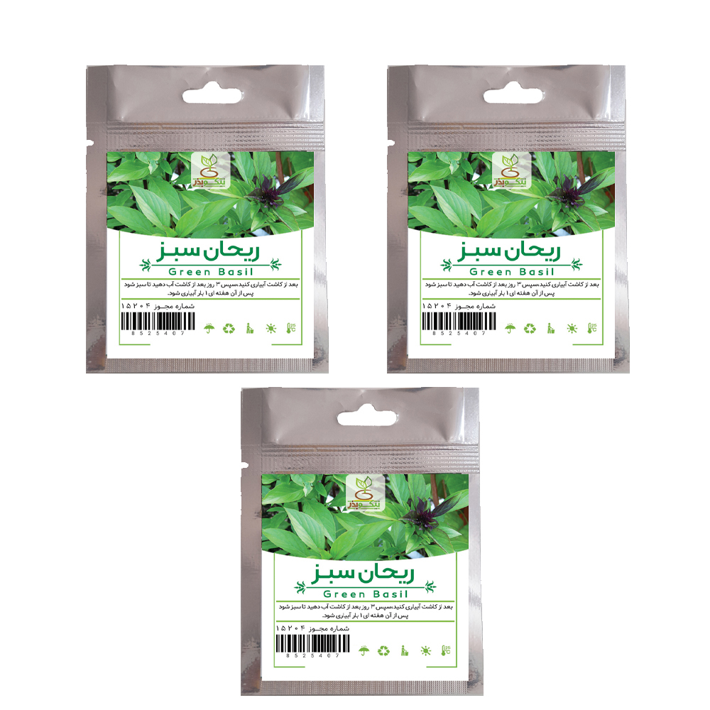 بذر ریحان سبز نیکوبذر کد 9777 بسته 3 عددی